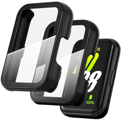 Diruite 2 Pezzi Cover per Samsung Galaxy Fit 3 Custodia con Pellicola Protettiva,HD Ultra Sottile Vetro Temperato Cover Resistente Graffi PC Protezione per Samsung Galaxy Fit 3