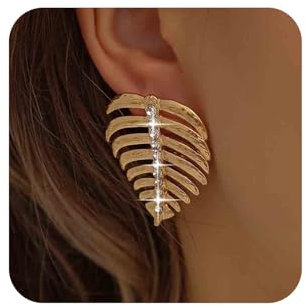 Aneneiceera Boho Große Kristall Blatt Ohrstecker Filigran Monstera Blatt Ohrringe Gold Strass Blatt Ohrringe Cz Botanical Palm Ohrringe Schmuck Für Frauen
