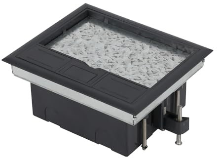 Enchufe para depósito de suelo, caja de enchufes empotrable, 4/6/8 compartimentos, enchufes a tierra, enchufes empotrados, insertos opcionales para equipar (pequeño)