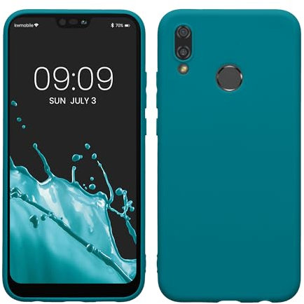 kwmobile Funda para Huawei P20 Lite Carcasa - Ultrafina de TPU y Silicona con Bordes elevados anticaídas - petróleo Mate