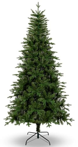 Uten Künstlicher Weihnachtsbaum 180 cm, Realistischen PE Innendekoration Tannenbaum, PE & PVC 628 Natürlich Aussehende Spitzen, Aufklappbare Zweige, Metallständer, 2 Zweigarten, Wiederverwendbar