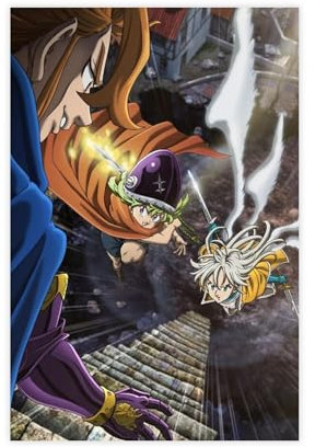 Poster sur toile Anime The Seven Deadly Sins : Four Knights of The Apocalypse Saison 2 - Décoration murale pour salon, chambre à coucher - 60 x 90 cm