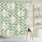 APROPHIC Duschvorhang Blumen 180 x 180cm, Art Daisy Blumen Duschvorhänge Fun Plaid Badezimmer Duschvorhang Bauernhaus Art Deco mit 12 Haken