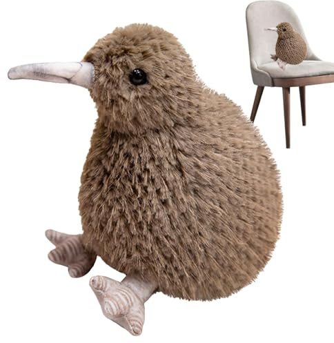 ETUCYNG Kiwis Vogel-Plüschtiere Kiwi | gefüllt mit Vogel Kiwi Tier – aus Plüsch, Kiwi mit niedlichem Fell, realistisches Simulationsvogelspielzeug für