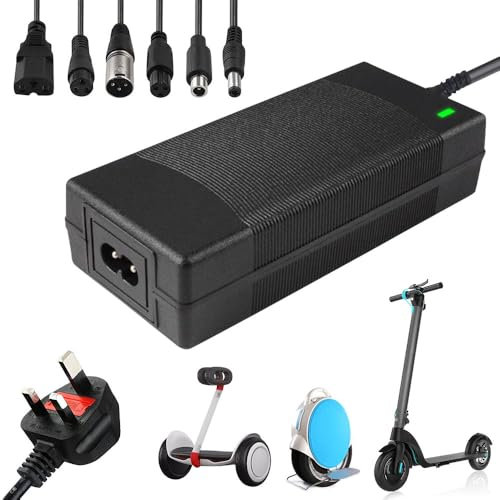 Rppiup 42v 2A Electric Scooter Charger,Hoverboard Charger with 6 Connections, Fast Charging Electric Bike Chargers for Li-Ion Battery, for Mobility Wheelchair, Bike, MobilityScooter
