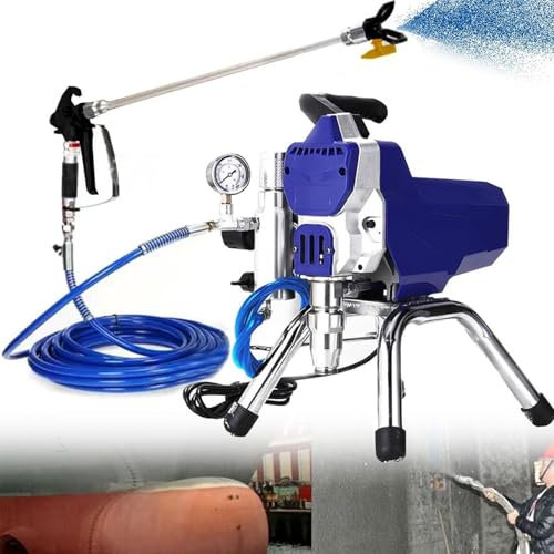 Macchina per Verniciatura Elettrica, Pistola A Spruzzo Airless A Pressione, con Tubo Flessibile, 3,6 L/min, con Asta di Prolunga da 50 Cm, Pressione di Spruzzo Regolabile, Progetti di Pittura