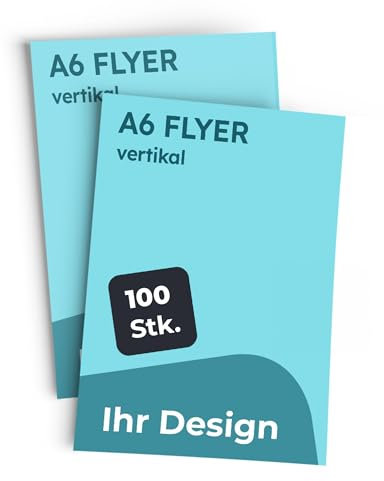Cimpress Flyer A6 Vertikal selbst gestalten mit Wunschdesign, 100 Stück, mattes Papier, ideal für Markenaufbau, Events und Unternehmen