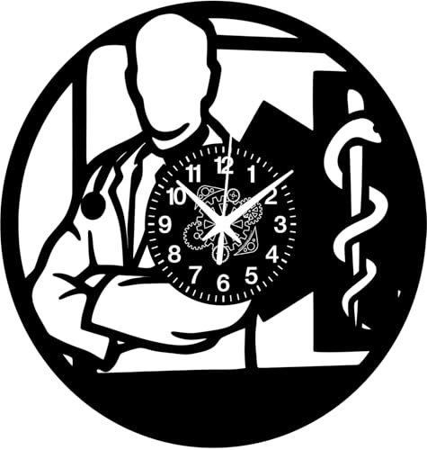 Instant Karma Clocks | Arzt Wanduhr – Medizin Deko für Praxis & Klinik | Geräuschlosem Quarzwerk | Geschenkidee für Küche, Schlafzimmer, Wohnzimmer