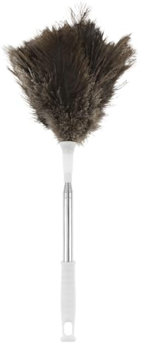 Ostrich Feather Duster With Extendable Handle, Multipurpose Reusable Feather Cleaning Brush Tool for High Ceiling Light Window Blind Car Interior Dusting