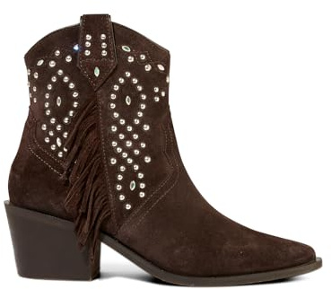 Joe Browns Womens Embellished Suede Ankle Boot, Brown, 3 UK