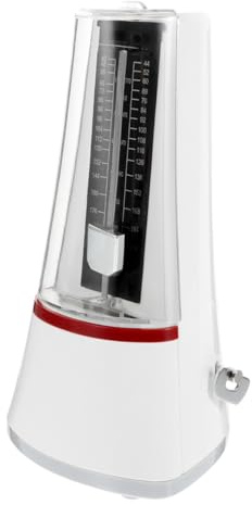HAMPPLIES Mechanisches Metronom Präzise Tempoerhaltung für Klavier und Gitarre und Breitem Schlagbereich aus ABS und Metall mit Weißem Gehäuse für Anfänger