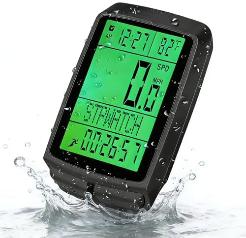 TOYTOPIE Contachilometri Bici Senza Fili, Ciclocomputer Impermeabile IPX7 con Display LCD Retroilluminato Display 5 Lingue, Tachimetro Bici per Bici da Corsa, MTB, E-Bike, Accessori Ciclismo