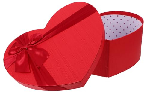 HEMOTON Herzförmiger Geschenkverpackungskarton aus Papier Rote Leere Kasten für Valentinstag Vielseitig Nutzbar für Geschenke und Blumen mit Elegantem Design Zufällige Farbe