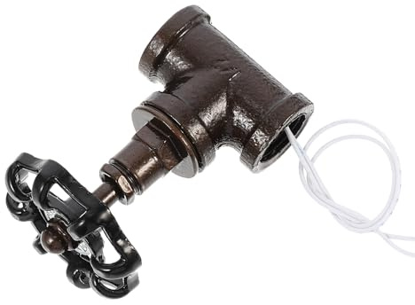 Outanaya Steampunk Absperrventil Lichtschalter mit Elektrokabel Retro Rohrventil für Wasser Tischlampen Langlebig Installieren und Vielseitig für Rohrlampen Geeignet