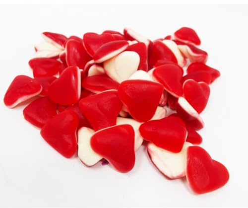 Fruchtgummi Erdbeer Cream Herzen mit Schaumzuckerboden halal 300g