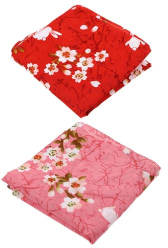 OSALADI Fazzoletto Bento Giapponese a Motivo Floreale, Set 2 Pezzi, Tessuto Robusto e Resistente per Casa o Ristorante
