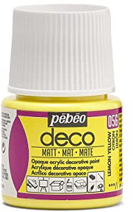 Pébéo 204056 Déco Acrylique Mat 1 Flacon Jaune Citron 45 ml