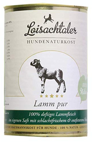 Loisachtaler Hundefutter Nassfutter 100% Lamm pur 400g (6 x 400g)
