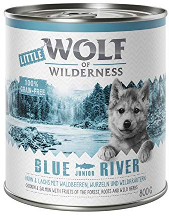 Wolf of Wilderness Little 6 x 800 g – Blue River Junior – Huhn & Lachs