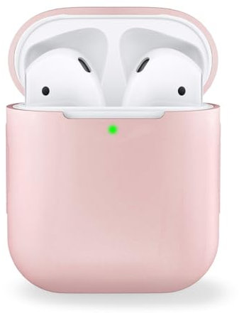 MyGadget Estuche de Silicona Suave Compatible con Auriculares Apple Airpods 1 y 2 Generación - Funda Protectora para Auricolares - Case Anti arañazos - Rosa