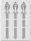 Wandschablone Jugendstil-Rispe (44 x 60 cm)