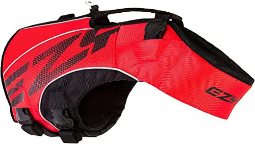EzyDog Premium Schwimmweste Hund, DFD X2 Hundeschwimmweste, Schwimmwesten für Kleine, Mittelgroße und Große Hunde, Rettungsweste mit Griff (XS, Rot)