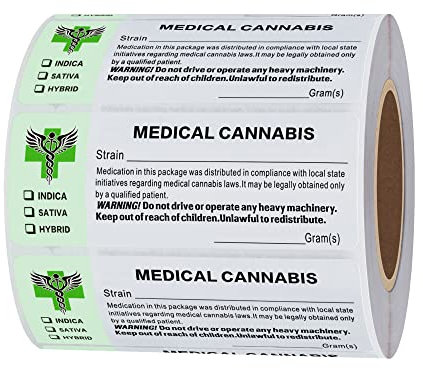 Hylabelest Generische medizinische Strain RX-Etiketten, staatliche konforme medizinische Topfetiketten (Typ 1)