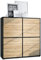 Vladon Highboard Cuba V2 Schrank 104 x 105,5 x 35,5 cm Sideboard mit 8 Fächern, Made in Germany, Korpus in Schwarz matt/Fronten in Eiche Natur