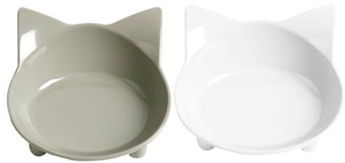 Katzennapf,2 Stück Futternapf Katze,Futternapf Katze Set,rutschfeste Katzenschale,Futterschüssel Katze,Wasser Fütterung Schüssel,Katzennapf Set zur Erleichterung von Whisker-Müdigkeit