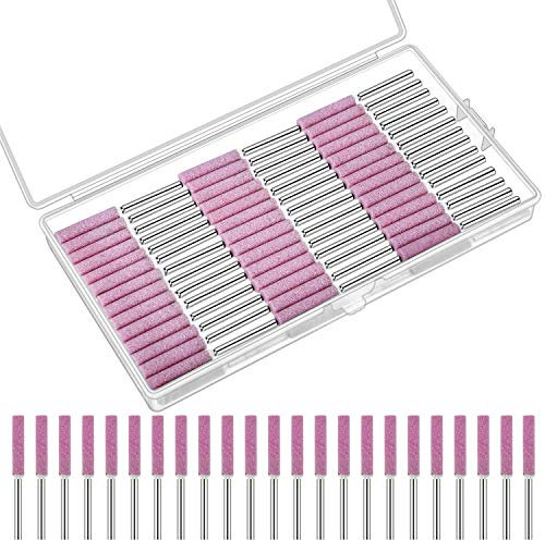 Weewooday 50 Pcs Chainsaw Sharpener Bits with Box Chainsaw Sharpening Stones Chainsaw Sharpening Bits Burr Grinding Stone File Polishing Grinding Tool for Chainsaw Sharpener, 3/16 Inch/ 4.8 mm