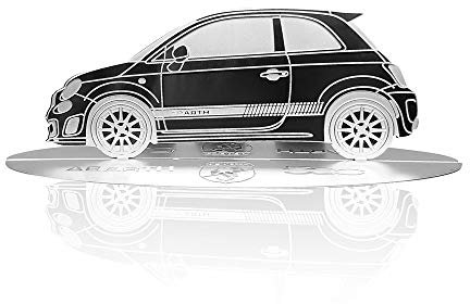 4R Quattroerre.it 11203 Modellauto Silhouette graviert Fiat 500 Abarth aus Edelstahl