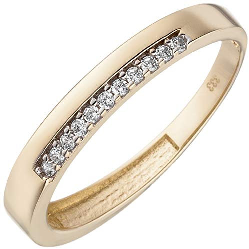 Jobo Damen-Ring aus 333 Gold Bicolor mit 11 Zirkonia Größe 60