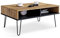 Viosimc Couchtisch Industrial Style für Wohnzimmer, Retro und Schwarz Industriesofa Beistelltisch mit stilvollen Metallbeinen, Wohnzimmertisch (Retro - Schwarz)