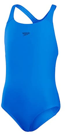 Speedo Mädchen ECO Endurance+ Medalist Badeanzug | Chlorbeständig | Recyclingmaterial | Bequeme Passform | Schwimmunterricht | Badeurlaub Badeanzug, Bondi Blue, 140