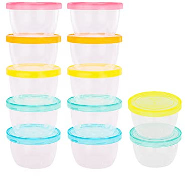 Badabulle Pots de Conservation Badabowls, Lot de 12 Boîtes de conservation de 250ml, Fabriqués en France, 100% Hermétiques, Passent au Lave-vaisselle & Micro-ondes, Surface Réinscriptible