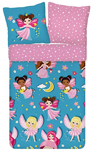 ESPiCO Bettwäsche Trendy Bedding Fee Zauberei Magie Zauberstab Engel Krone Sternchen Magic Renforcé, Größe:135 cm x 200 cm