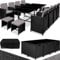 TecTake Salon de Jardin en Résine Tressée - Ensemble Repas Extérieur 8 Chaises Confortables 4 Tabourets 1 Table - Mobilier pour Aménagement Balcon Terrasse - Noir/Gris