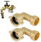 2PCS Brass Hose pipe Connector,Garden Hose Connector 90 Degree Brass Garden Hose Elbow Brass Adapter Heavy Duty Hose Adapter-Garden Hose Elbow 3/4inch Brass Connector Water Pipe Adapter