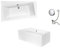 VBChome Badewanne 170x110 cm Acryl SET Schürze Siphon Wanne Ecke Eckbadewanne Weiß Design Modern Ablaufgarnitur Viega Simplex Wanne links Schürze Ablaufgarnitur Füße