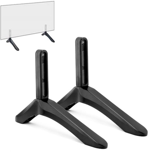 Meuble TV sur Pied, Pieds TV pour Téléviseur de 32 à 65 Pouces, Support de TV pour Plat et Incurvé TV LCD jusqu'à 45 kg, Distance de Trou de Montage de 22 mm à 55 mm