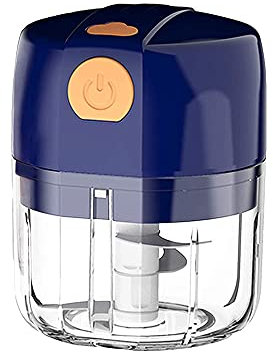 TopHomer Mini Food Processor, 250ml/8.80oz, Blue, Cordless Electric Garlic Chopper, USB Charging, Grind, Chop, Mince