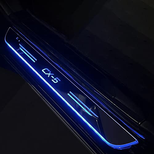 BITELF Car Atmosphere Welcome Pedal Automatic Induction Led Kick Plates Door Sill Lights, for Mazda CX5 CX-5 Accessories