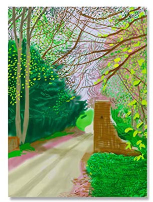 XCPORA David Hockney Poster Die Ankunft des Frühlings Wandkunst David Hockney Druckt David Hockney Leinwand Malerei für Home Wanddekoration Bild 50x70cm Kein Rahmen