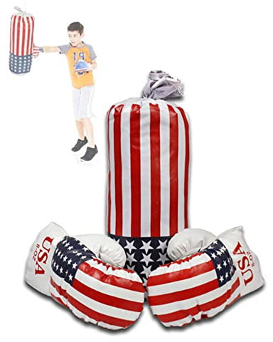 Guanti da boxe per bambini con sacco Junior Combattimento Guanti da Sacco per Sparring Kickboxing Sacchi Pugilato Punzonatura Boxing Gloves sports Guantoni da boxe usa per bambini 4 once 3-8 anni