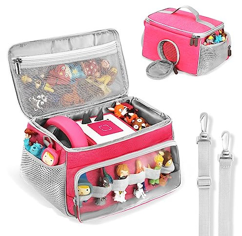 Étui de transport portable compatible avec kit de démarrage Toniebox et figurines Tonies, sac de transport pour jouets musicaux pour accessoires Toniebox (rose)