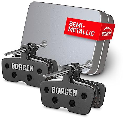 Borgen 2 Paar Bremsbeläge Fahrrad Scheibenbremse - Geeignet für Code (2011-2014), Code R - Semi-Metallic Kompatibel mit AVID SRAM Bremsbeläge