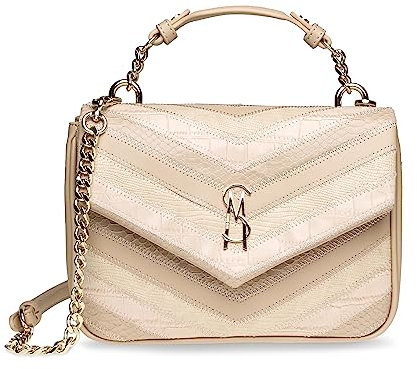 Steve Madden Damen Handle Mojo Patchwork Top Griff Crossbody, Knochen/Gold