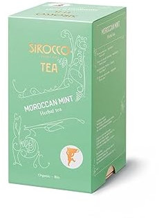 Sirocco Tee Schweiz | Bio | Marokkanische Minze | Mit echter Nanaminze | Handgefertigte Teebeutel | Moroccan Mint | 40 Beutel (2 x 20 Beutel)