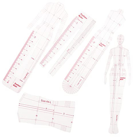 NUOBESTY 1 Satz Modell Lineal Präzisionslineal Schnittmusterpapier abziehlehre abgehauen werkzeug Nählineal französische kurvenlineale Patchwork Schablone Schneidelineal Herrscher Plastik