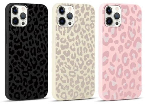 Yoedge 3 Stück Handyhülle für iPhone 12 Pro Max Hülle 6,7,Leopard Muster Design Frauen Mädchen Aesthetic Handyhülle Dünn Weich Schlanke Silikon TPU Flexible Stoßfest Schutzhülle für iPhone 12 Pro Max